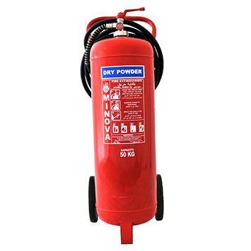 MIN DP 50 50 KG ABC & E DRY CHEMICAL POWDER TROLLEY TYPE FIRE EXTINGUISHER
